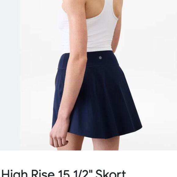Athleta Ace Tennis skort 15.5" Navy Blue Athletic Skirt L Large - Picture 8 of 8